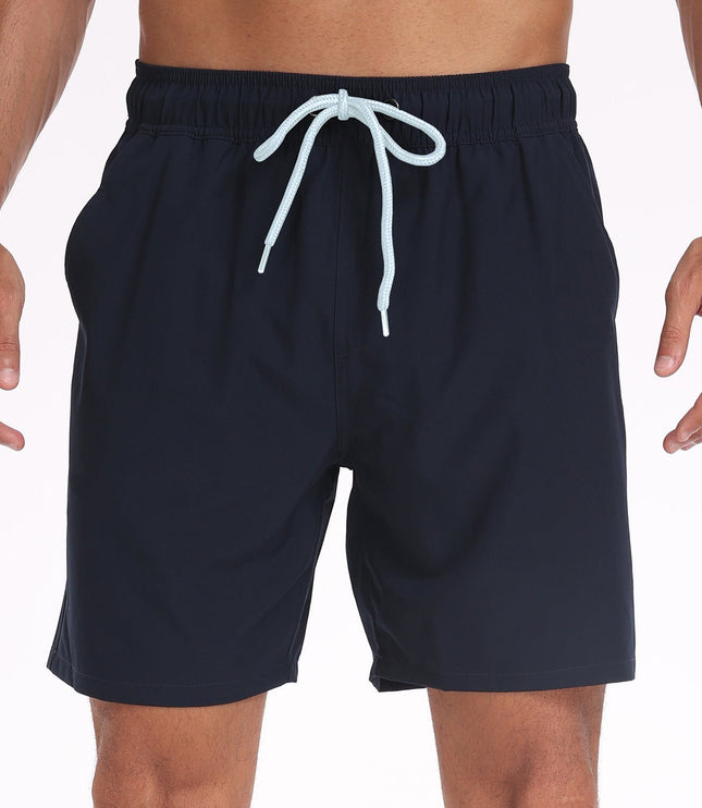 Bañador de verano para hombre, secado rápido, con cordón, tipo boardshorts y bolsillos