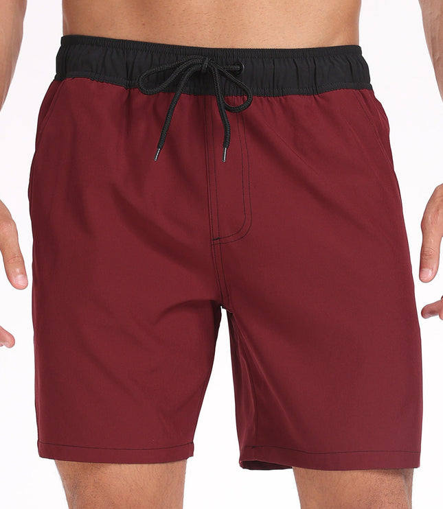 Bañador de verano para hombre, secado rápido, con cordón, tipo boardshorts y bolsillos