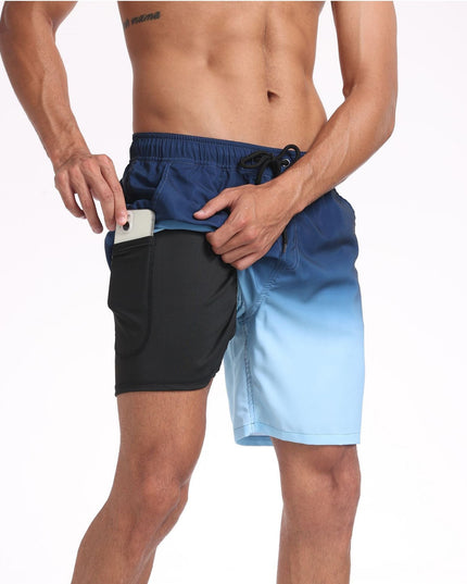 Men's Summer Swim Shorts Quick Dry Drawstring Board Shorts Pockets
