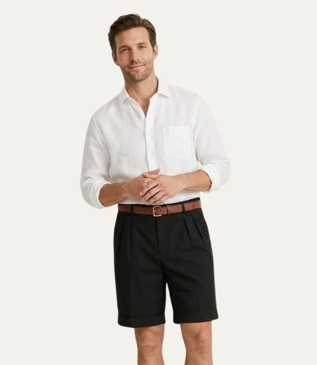 Shorts en lin d'été pour homme, coupe ajustée, élégants et légers