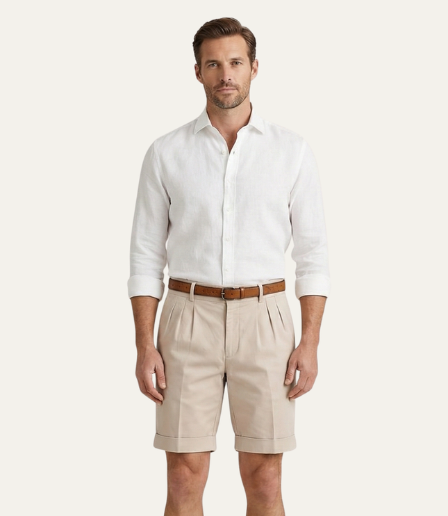 Shorts en lin d'été pour homme, coupe ajustée, élégants et légers