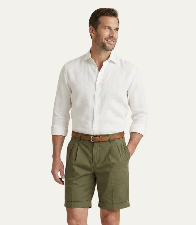 Shorts en lin d'été pour homme, coupe ajustée, élégants et légers
