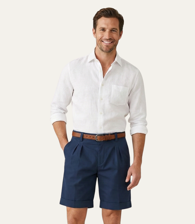 Shorts en lin d'été pour homme, coupe ajustée, élégants et légers