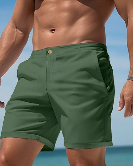 Shorts d'été ajustés pour hommes avec poches, longueur genou