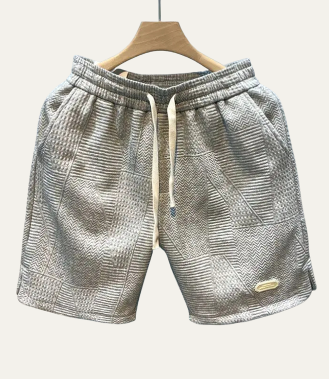 Shorts texturés d'été pour homme avec cordon de serrage et poches