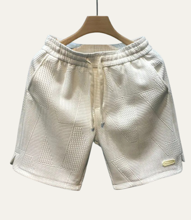Shorts texturés d'été pour homme avec cordon de serrage et poches