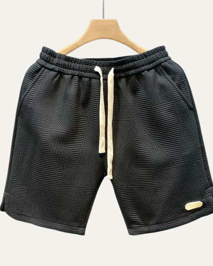 Shorts texturés d'été pour homme avec cordon de serrage et poches