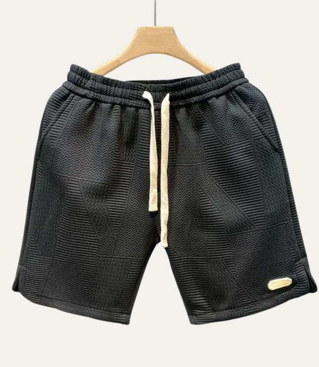 Shorts texturés d'été pour homme avec cordon de serrage et poches