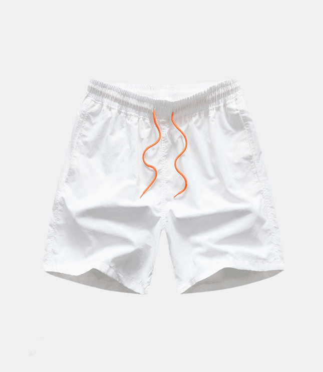 Conjunto de verano para hombre, dos piezas, camisa de manga corta con parches amarillos y pantalones cortos