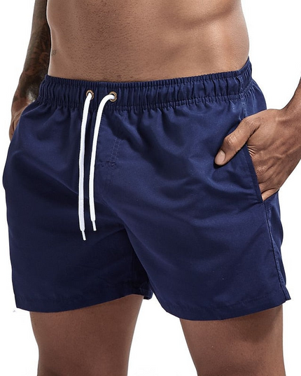 Pantalones cortos de baño para hombre con cintura elástica, cordón y secado rápido para verano