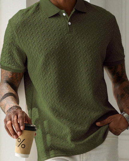 Polo d'été pour homme à manches courtes en maille texturée