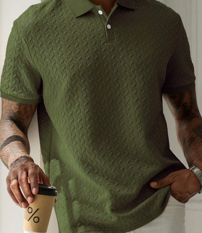 Polo d'été pour homme à manches courtes en maille texturée