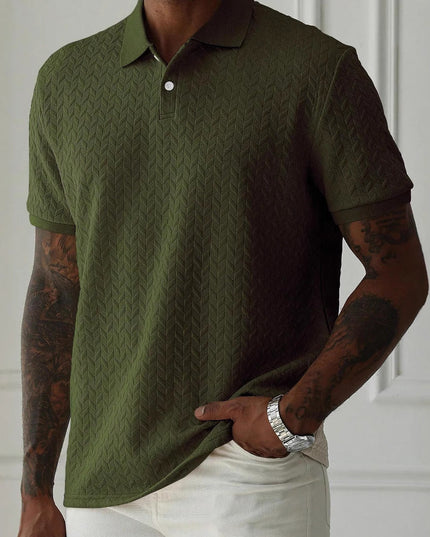 Polo d'été pour homme à manches courtes en maille texturée