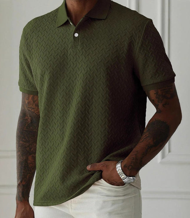 Polo d'été pour homme à manches courtes en maille texturée