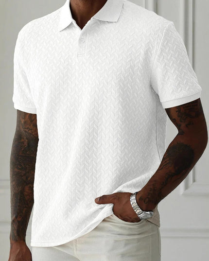 Polo d'été pour homme à manches courtes en maille texturée
