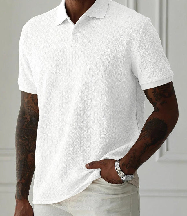 Polo d'été pour homme à manches courtes en maille texturée