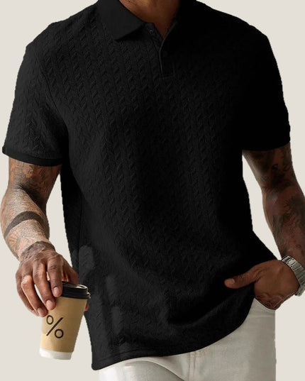 Polo d'été pour homme à manches courtes en maille texturée