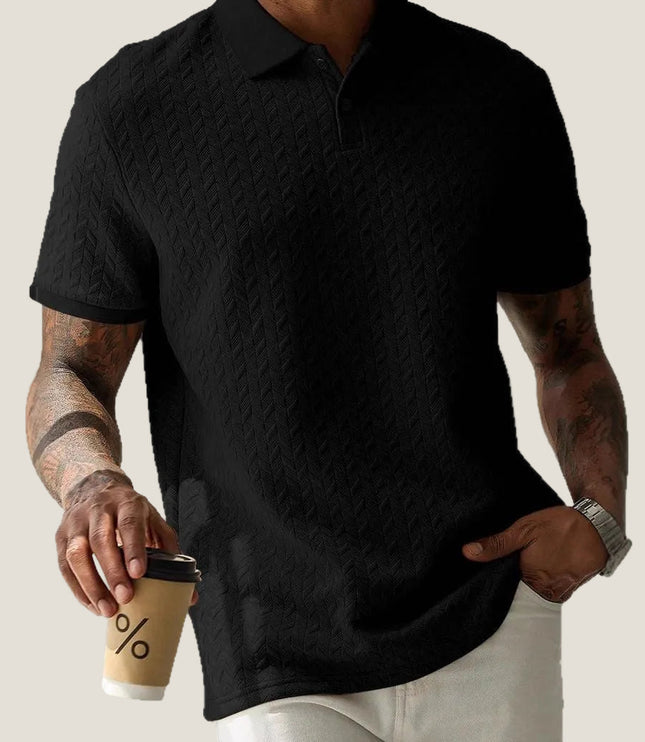 Polo d'été pour homme à manches courtes en maille texturée