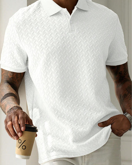 Polo d'été pour homme à manches courtes en maille texturée