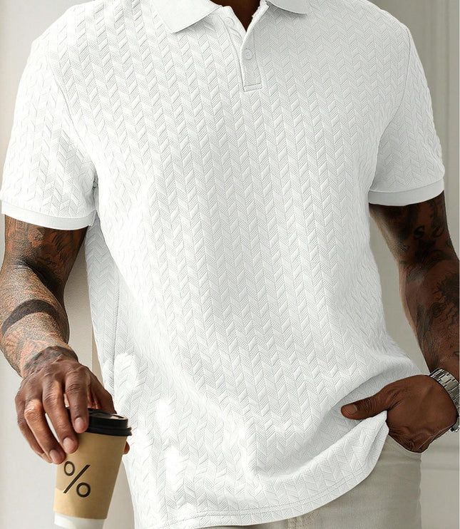Polo d'été pour homme à manches courtes en maille texturée