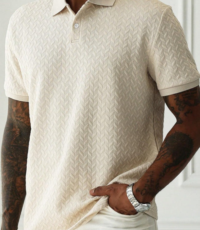Polo d'été pour homme à manches courtes en maille texturée
