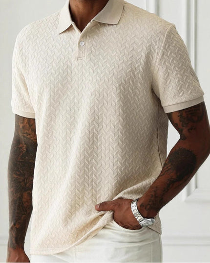 Polo d'été pour homme à manches courtes en maille texturée