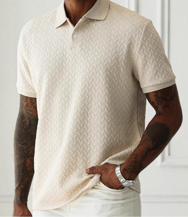 Polo d'été pour homme à manches courtes en maille texturée