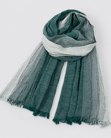 Men's Two Tone Crinkle Scarf with Frayed Ends