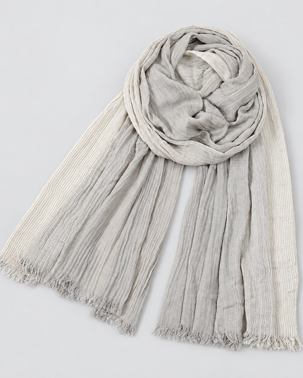 Men's Two Tone Crinkle Scarf with Frayed Ends