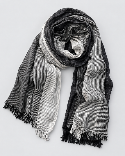 Men's Two Tone Crinkle Scarf with Frayed Ends