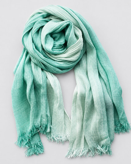 Men's Two Tone Crinkle Scarf with Frayed Ends