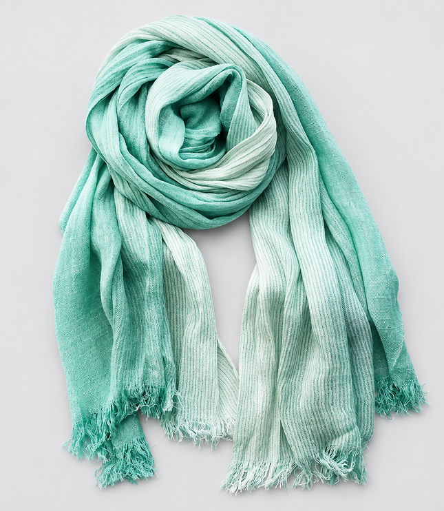 Men's Two Tone Crinkle Scarf with Frayed Ends