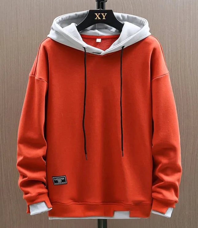 Men's Two Tone Drawcord Pullover Hoodie