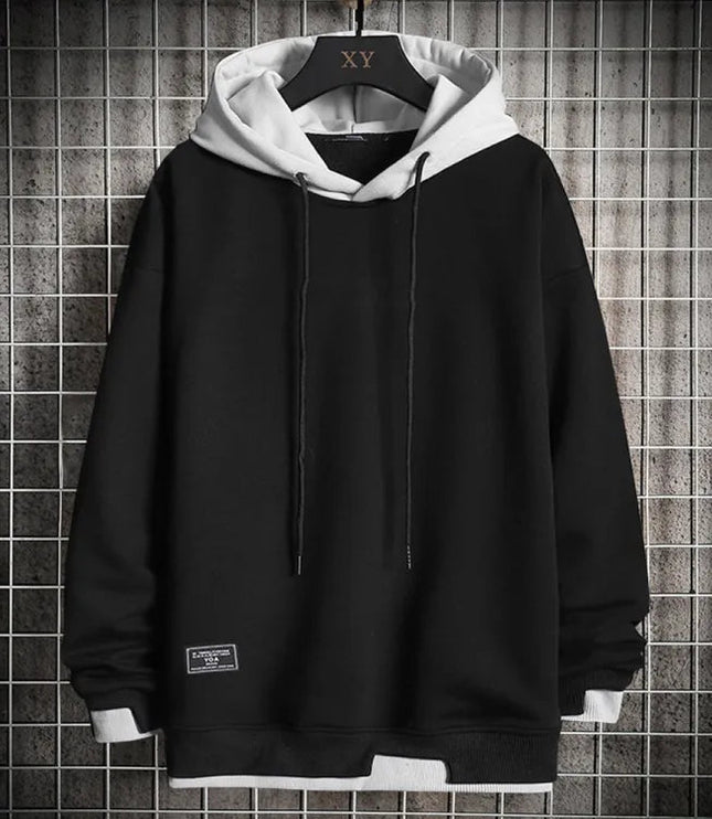 Men's Two Tone Drawcord Pullover Hoodie