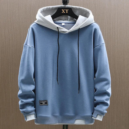 Men's Two Tone Drawcord Pullover Hoodie