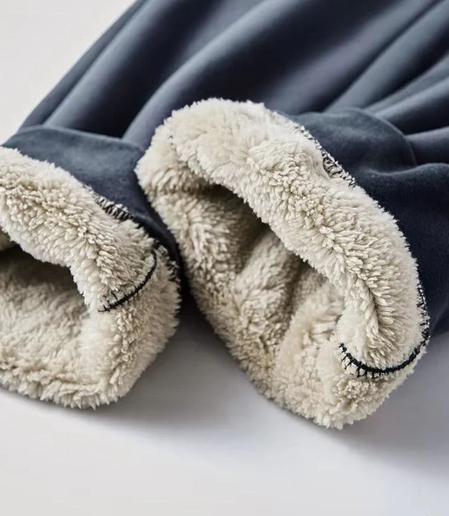 Men's Velvet Look Hooded Tracksuit with Teddy Lining