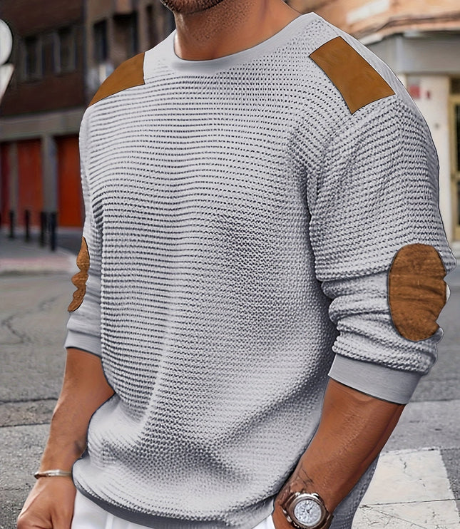 Oliver | Elbow-Patch Waffle-Knit Jumper