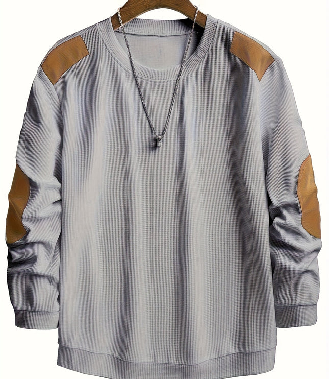 Oliver | Elbow-Patch Waffle-Knit Jumper