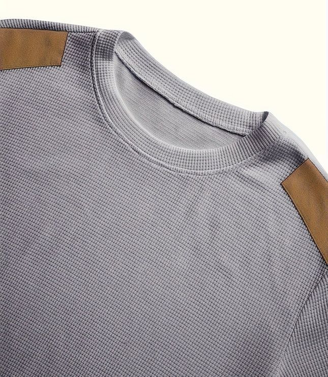 Oliver | Elbow-Patch Waffle-Knit Jumper
