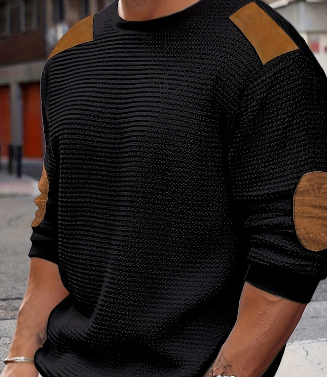 Oliver | Elbow-Patch Waffle-Knit Jumper