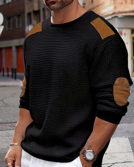 Oliver | Elbow-Patch Waffle-Knit Jumper