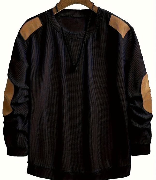 Oliver | Elbow-Patch Waffle-Knit Jumper