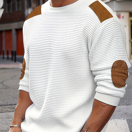 Oliver | Elbow-Patch Waffle-Knit Jumper