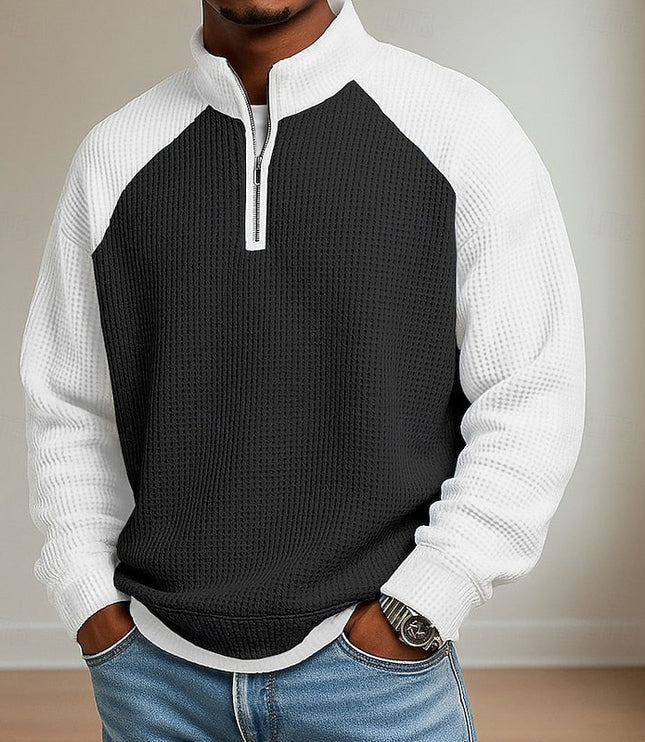 Nathaniel | Textured Quarter-Zip Pullover