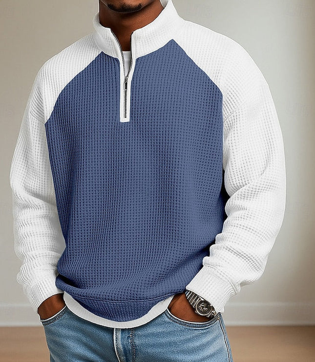 Nathaniel | Textured Quarter-Zip Pullover