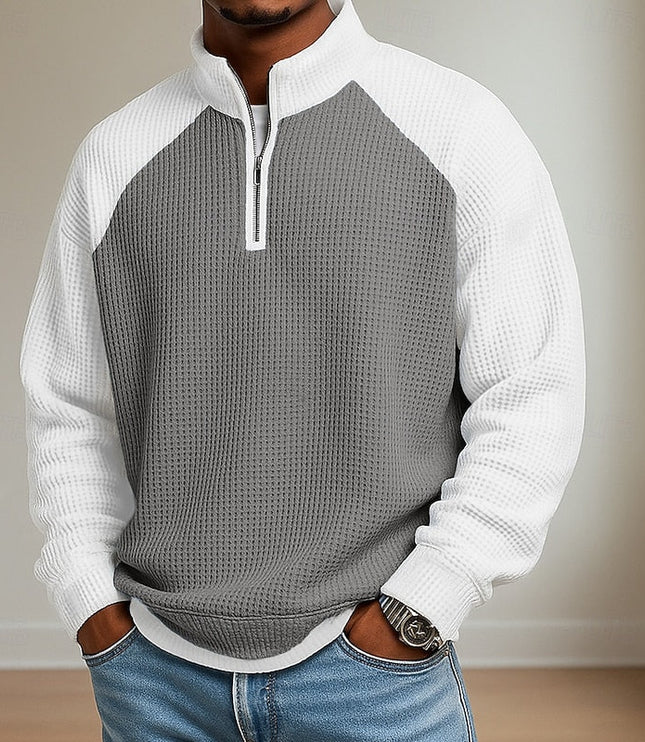 Nathaniel | Textured Quarter-Zip Pullover