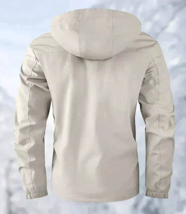 Men's Waterproof Hooded Quilted Jacket Windproof Outdoor Parka