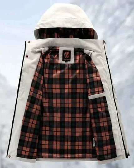 Men's Waterproof Hooded Quilted Jacket Windproof Outdoor Parka