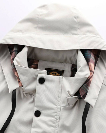 Men's Waterproof Hooded Quilted Jacket Windproof Outdoor Parka