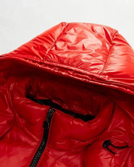 Men's Zip Pocket High Shine Puffer Jacket